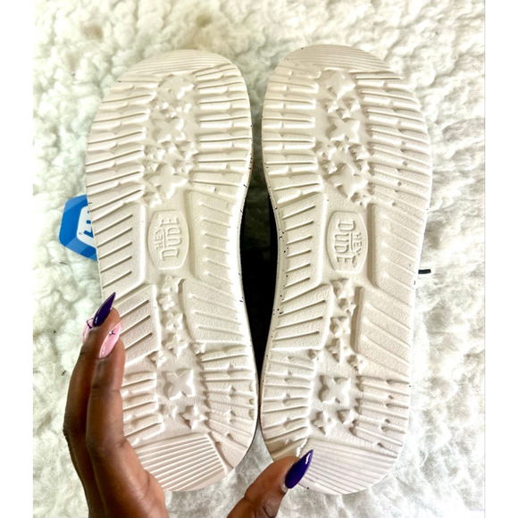 NWT Hey Dude Wally Sox Black and White Slip-on Shoes Men Size 9 - Picture 8 of 8